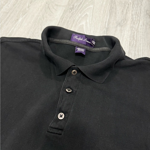 [SOLD] Ralph Lauren Purple Label Mens Medium Polo Shirt  Black - Made in Italy - Picture 2 of 6